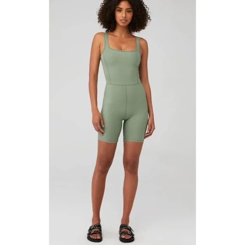 Varley Sherwood All-In-One Biker Short Playsuit 7" Inseam Sea Spray Size Small